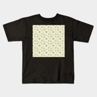 sage retro daisies Kids T-Shirt